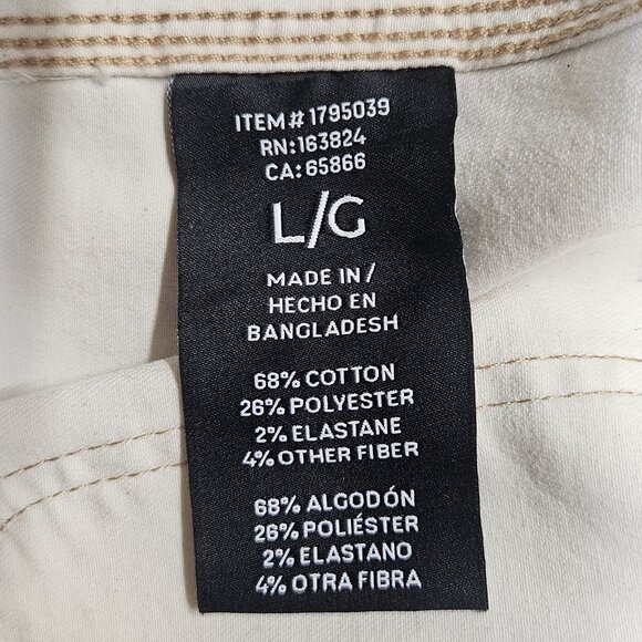 Well Worn Women's Size L Denim Button Up Jean Jacket Off White Cotton Blend - Picture 12 of 12